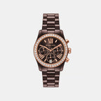 Lexington Men Quartz Brown Dial Chronograph Ceramic Watch MK7638