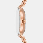 Pyper Pave Women Quartz Rose Gold Dial Analog Stainless Steel Watch MK7645SET