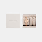 Pyper Pave Women Quartz Rose Gold Dial Analog Stainless Steel Watch MK7645SET