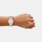 Harlowe Women Quartz White Dial Analog Stainless Steel Watch MK7652
