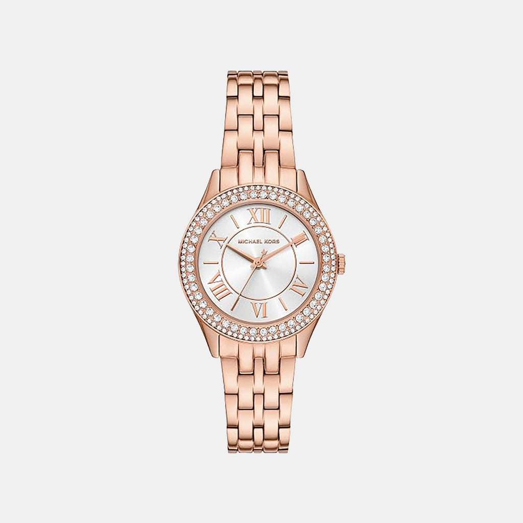 Harlowe Women Quartz White Dial Analog Stainless Steel Watch MK7652