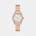 Harlowe Women Quartz White Dial Analog Stainless Steel Watch MK7652