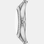 Harlowe Women Quartz Silver Dial Analog Stainless Steel Watch MK7653