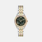 Harlowe Women Quartz Green Dial Analog Stainless Steel Watch MK7654