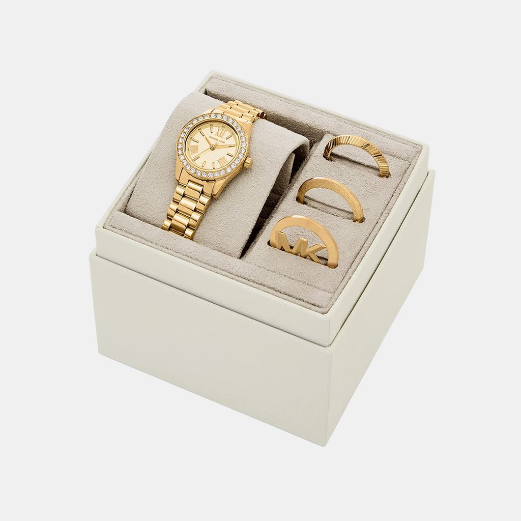 Lexington Women Quartz Gold Dial Analog Stainless Steel Watch MK7659SET