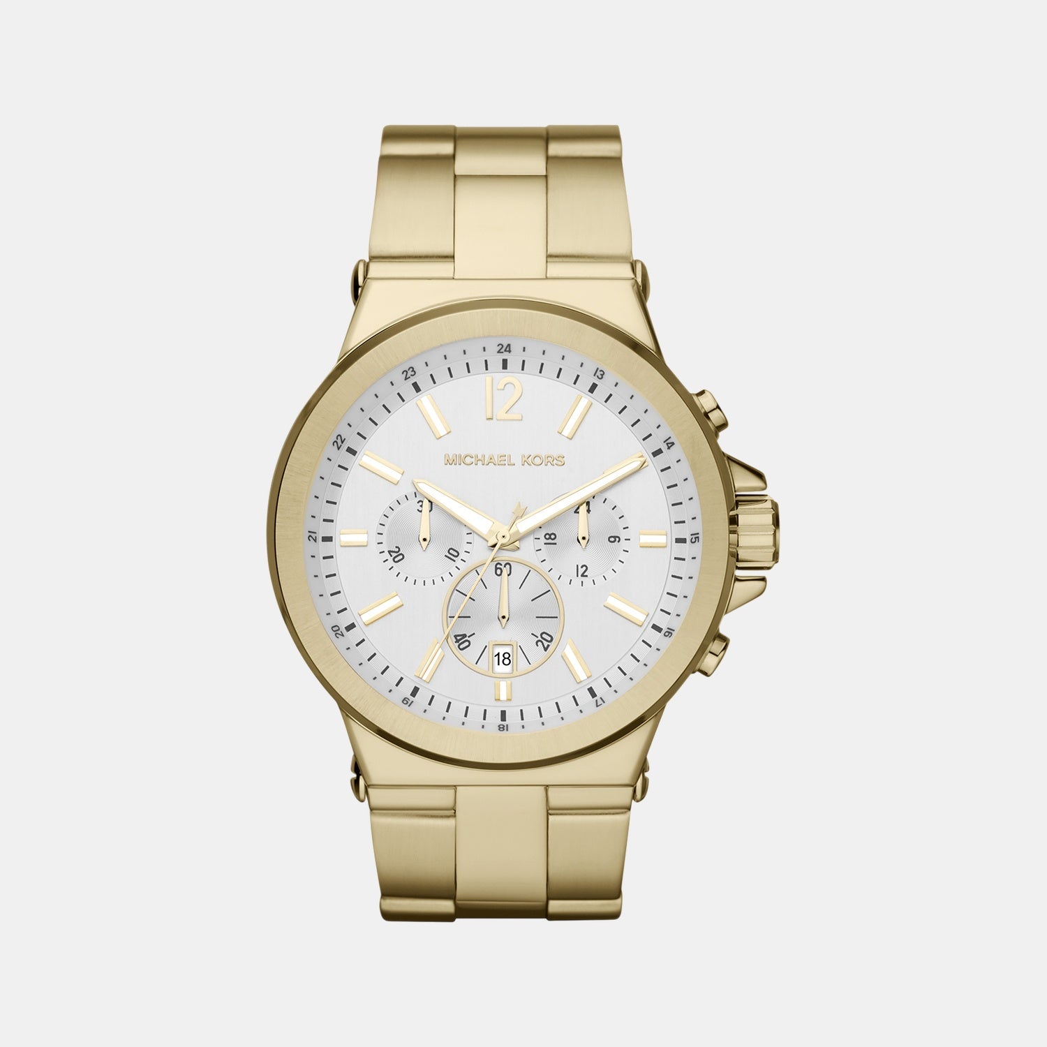 Dylan Men Quartz White Dial Chronograph Stainless Steel Watch MK8278