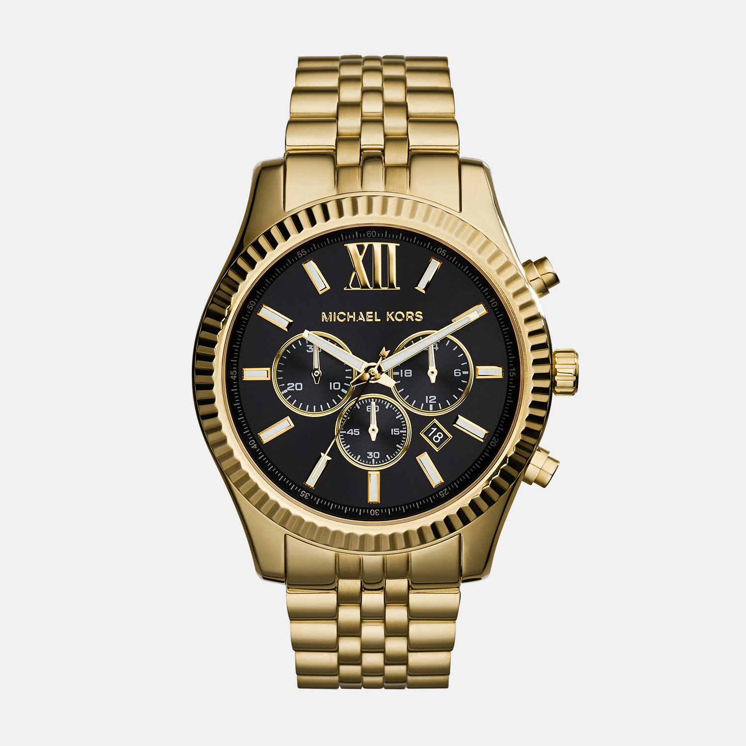 Men Black Chronograph Steel Watch MK8286 Just In Time