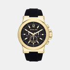 Dylan Men Quartz Black Dial Chronograph Silicone Watch MK8325