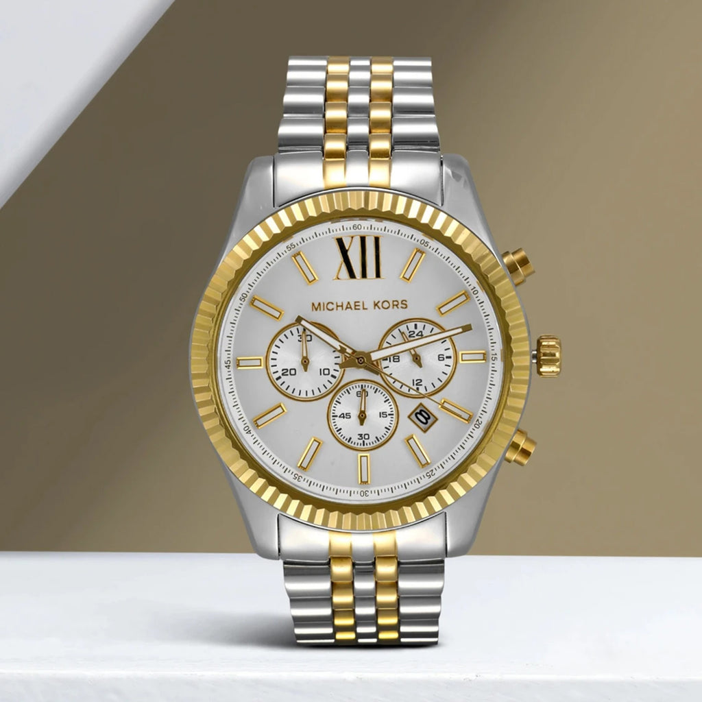 Lexington Men Quartz Silver Dial Chronograph Stainless Steel Watch MK8344