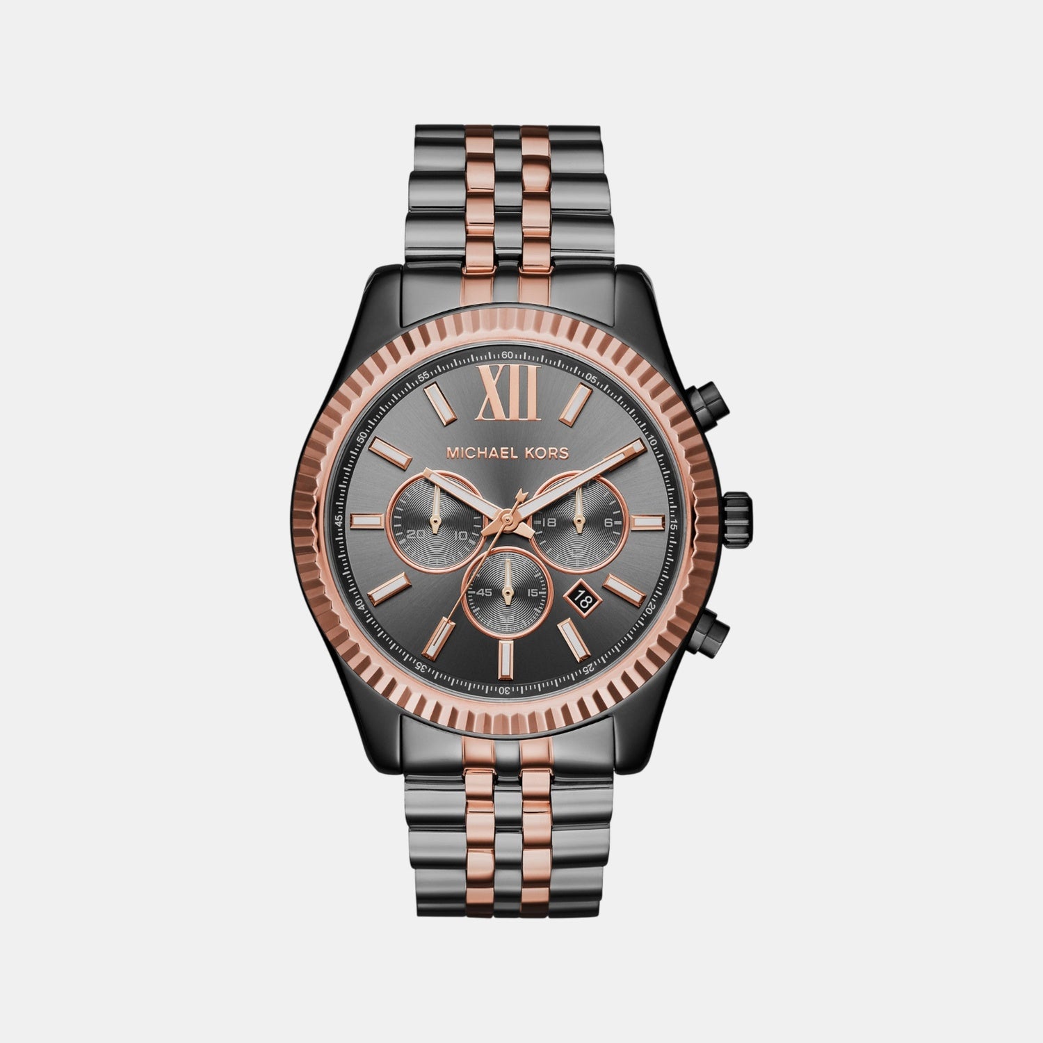 Michael Kors Lexington Men Grey Chronograph Watch MK8561 – Just In Time