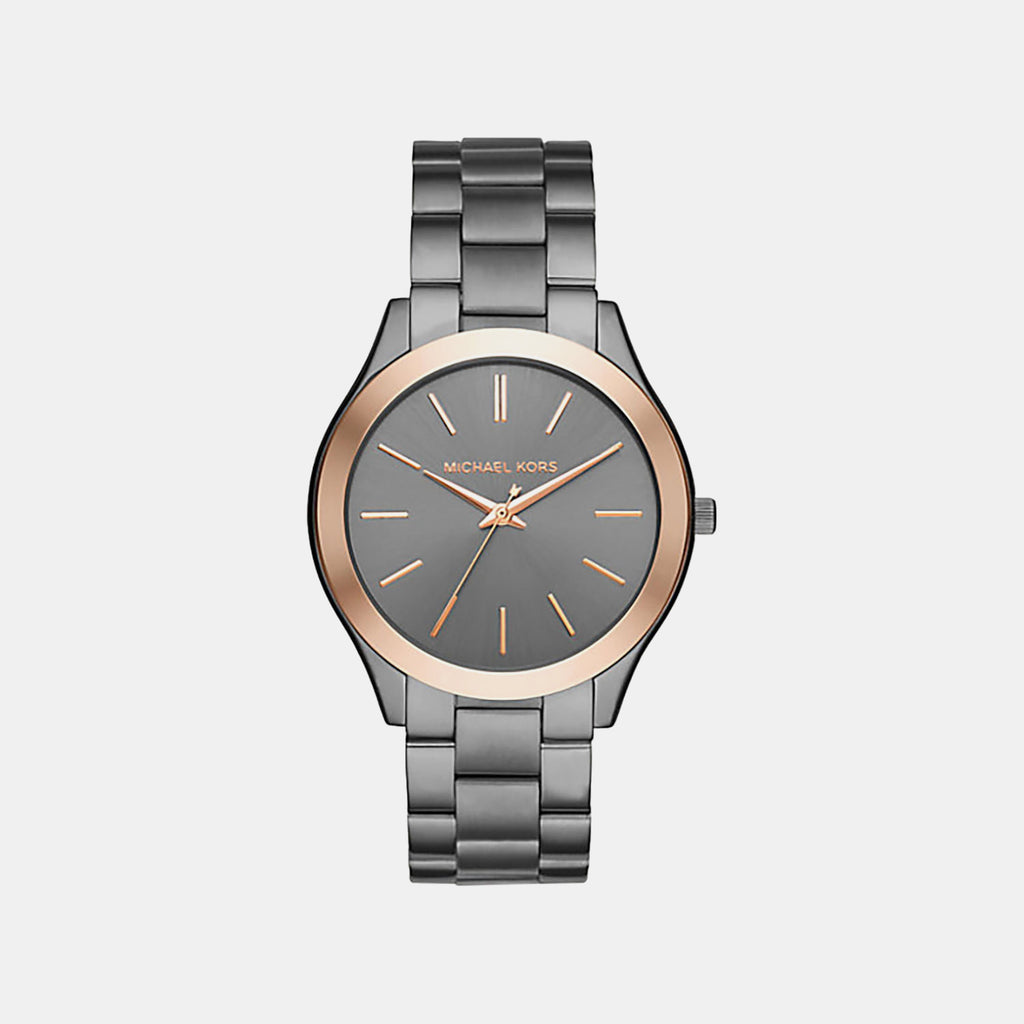 Slim Runway Men Quartz Grey Dial Analog Stainless Steel Watch MK8576