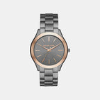 Slim Runway Men Quartz Grey Dial Analog Stainless Steel Watch MK8576