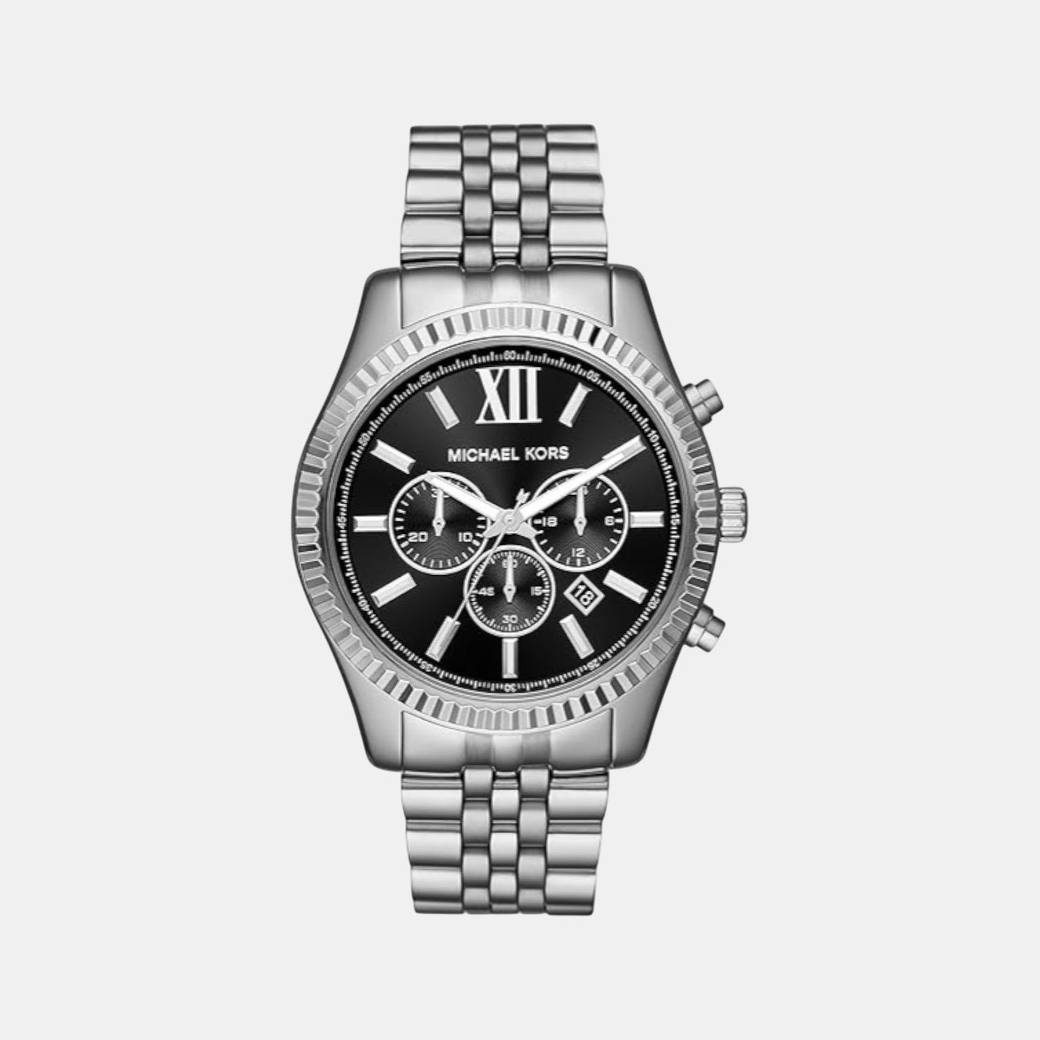Lexington Men Quartz Black Dial Chronograph Stainless Steel Watch ...