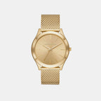 Slim Runway Men Quartz Gold Dial Analog Stainless Steel Watch MK8625