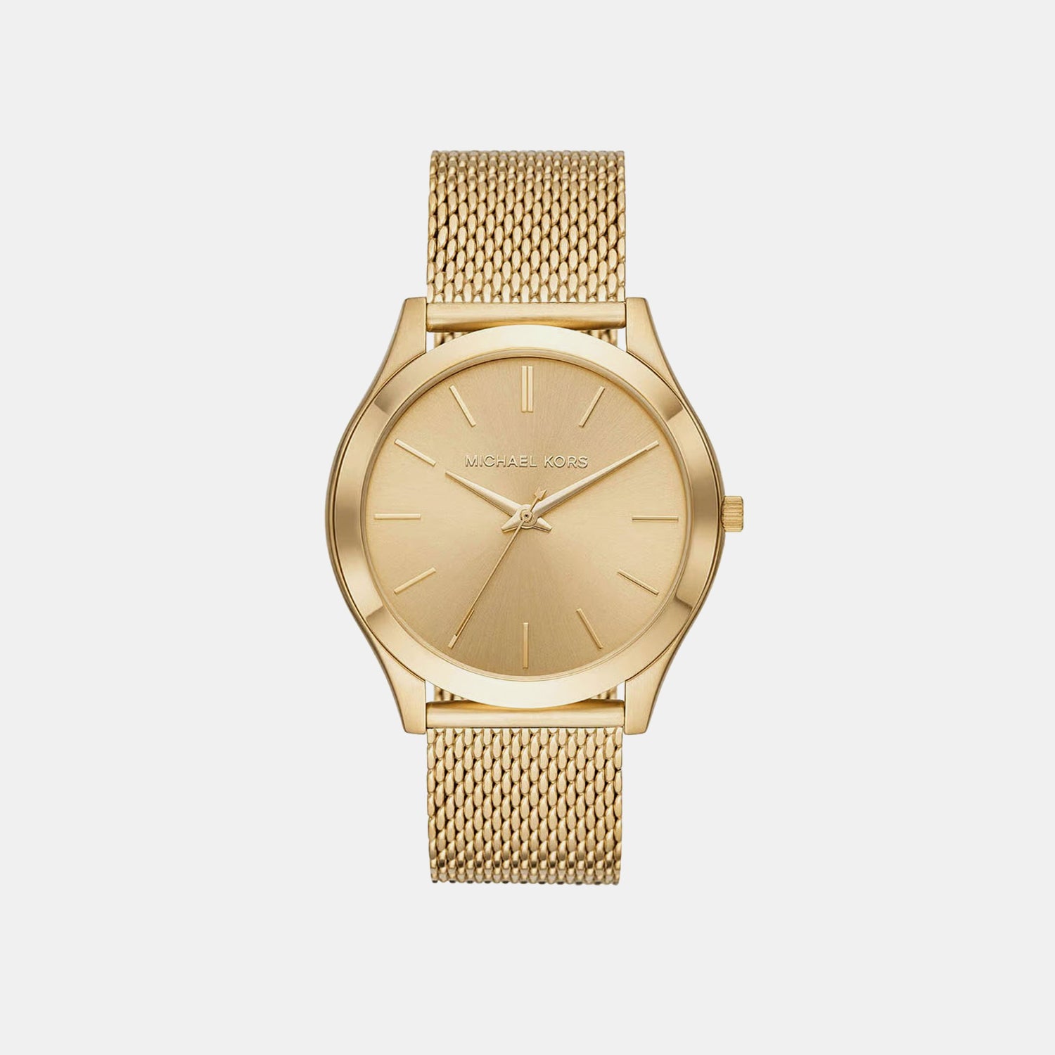 Slim Runway Men Quartz Gold Dial Analog Stainless Steel Watch MK8625