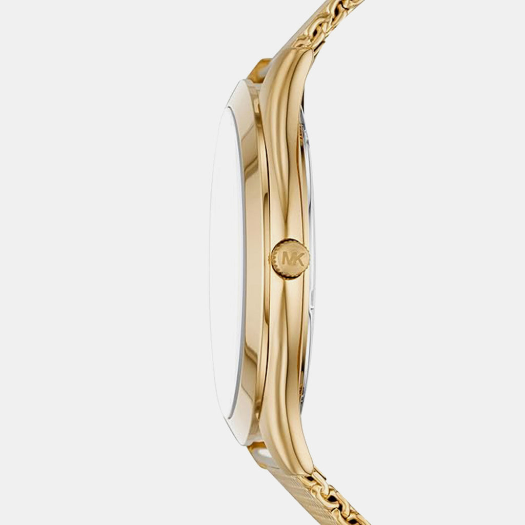 Slim Runway Men Quartz Gold Dial Analog Stainless Steel Watch MK8625