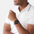 Slim Runway Men Quartz Black Dial Chronograph Stainless Steel Watch MK8919