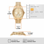 Lexington Men Quartz Gold Dial Analog Stainless Steel Watch MK8947