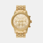 Hutton Men Quartz Gold Dial Chronograph Stainless Steel Watch MK8953