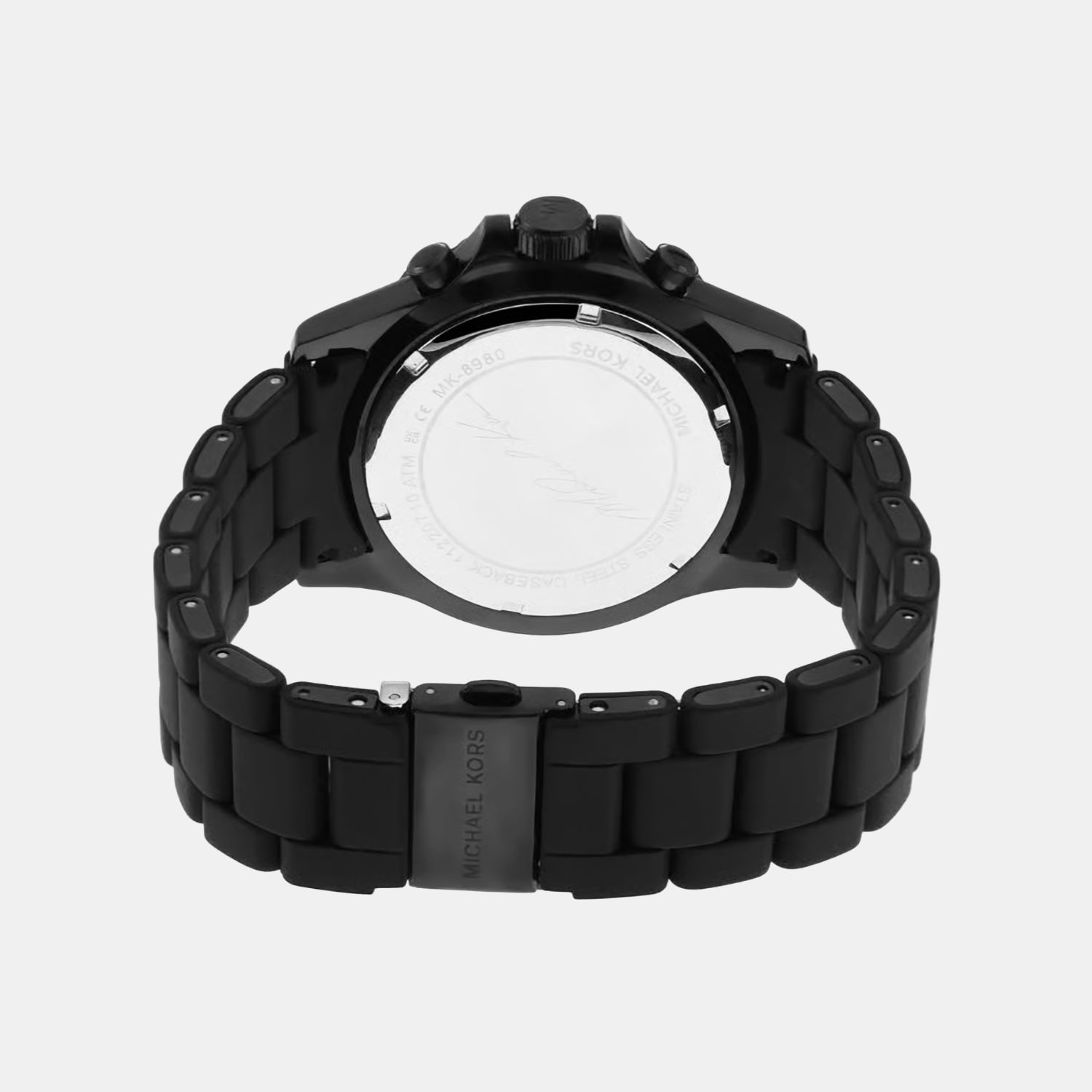 Everest Men Quartz Black Dial Chronograph Silicone Watch MK8980
