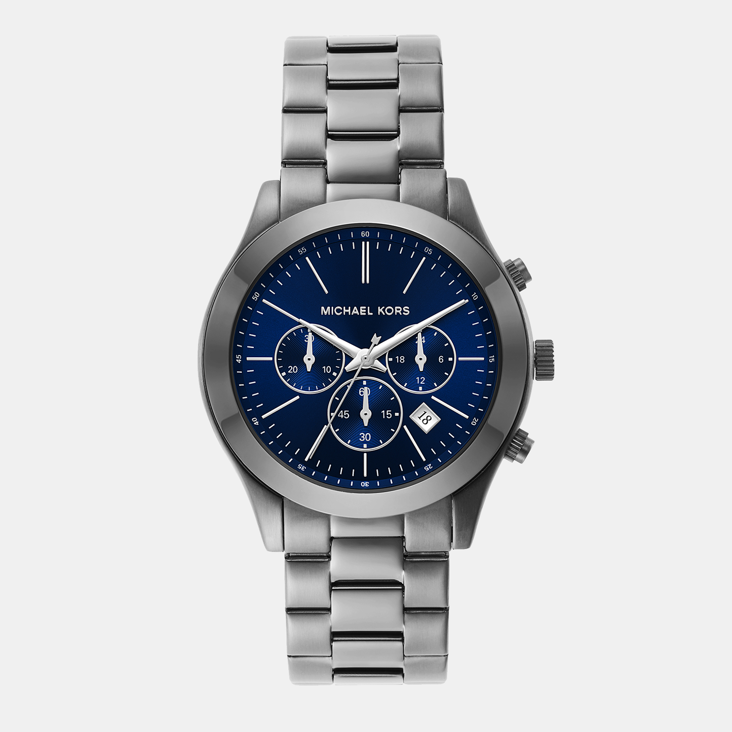 Men Quartz Blue Dial Chronograph Stainless Steel Watch MK8987