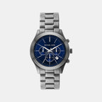 Slim Runway Men Quartz Blue Dial Chronograph Stainless Steel Watch MK8987