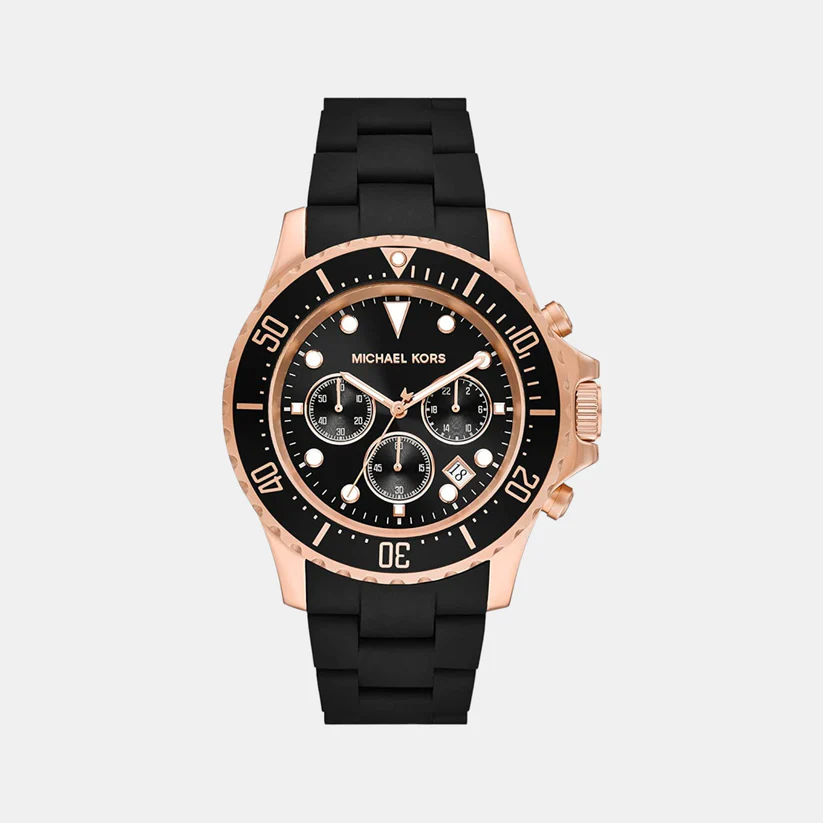 Everest Men Quartz Black Dial Chronograph Ceramic Watch MK9055