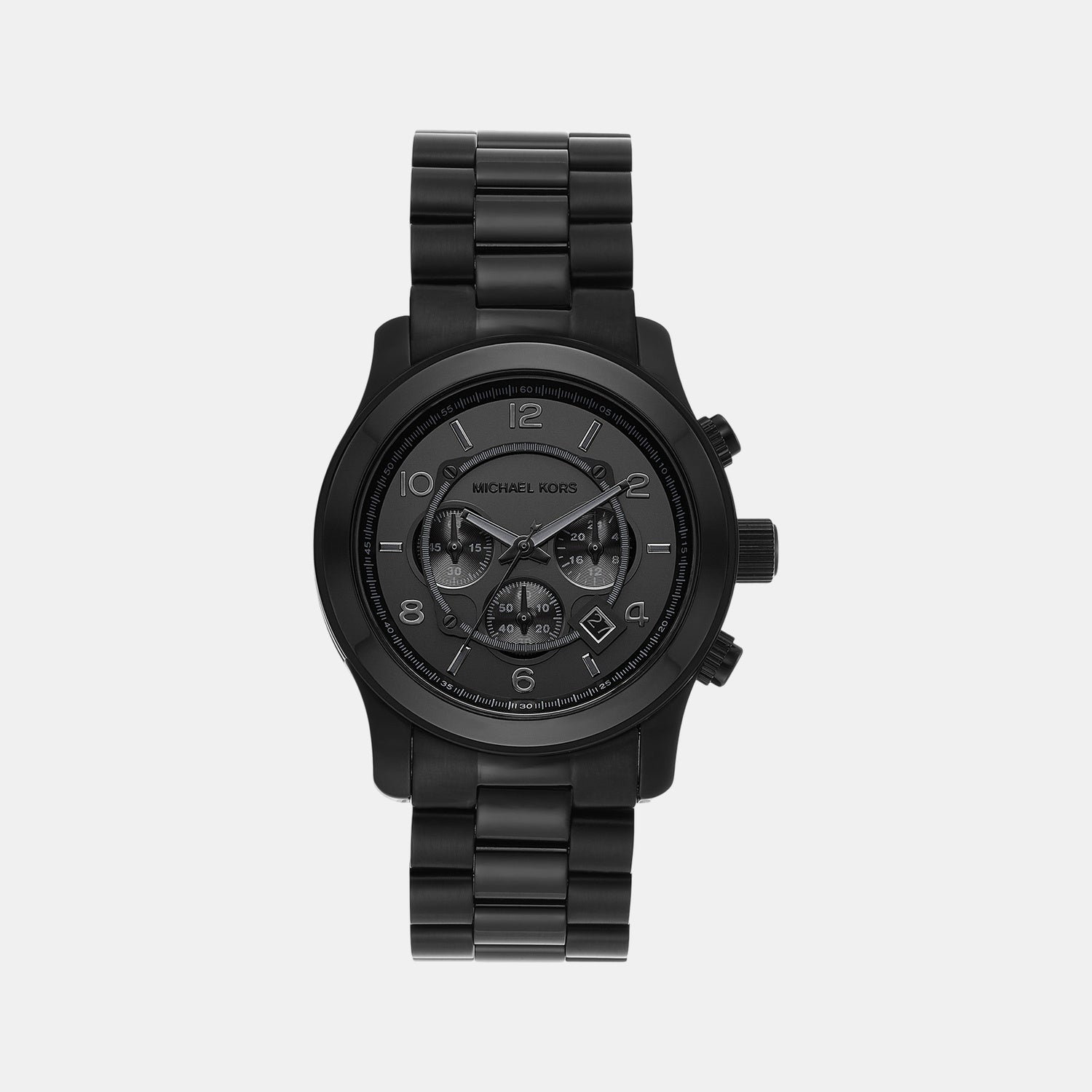 Runway Men Quartz Black Dial Chronograph Stainless Steel Watch MK9073