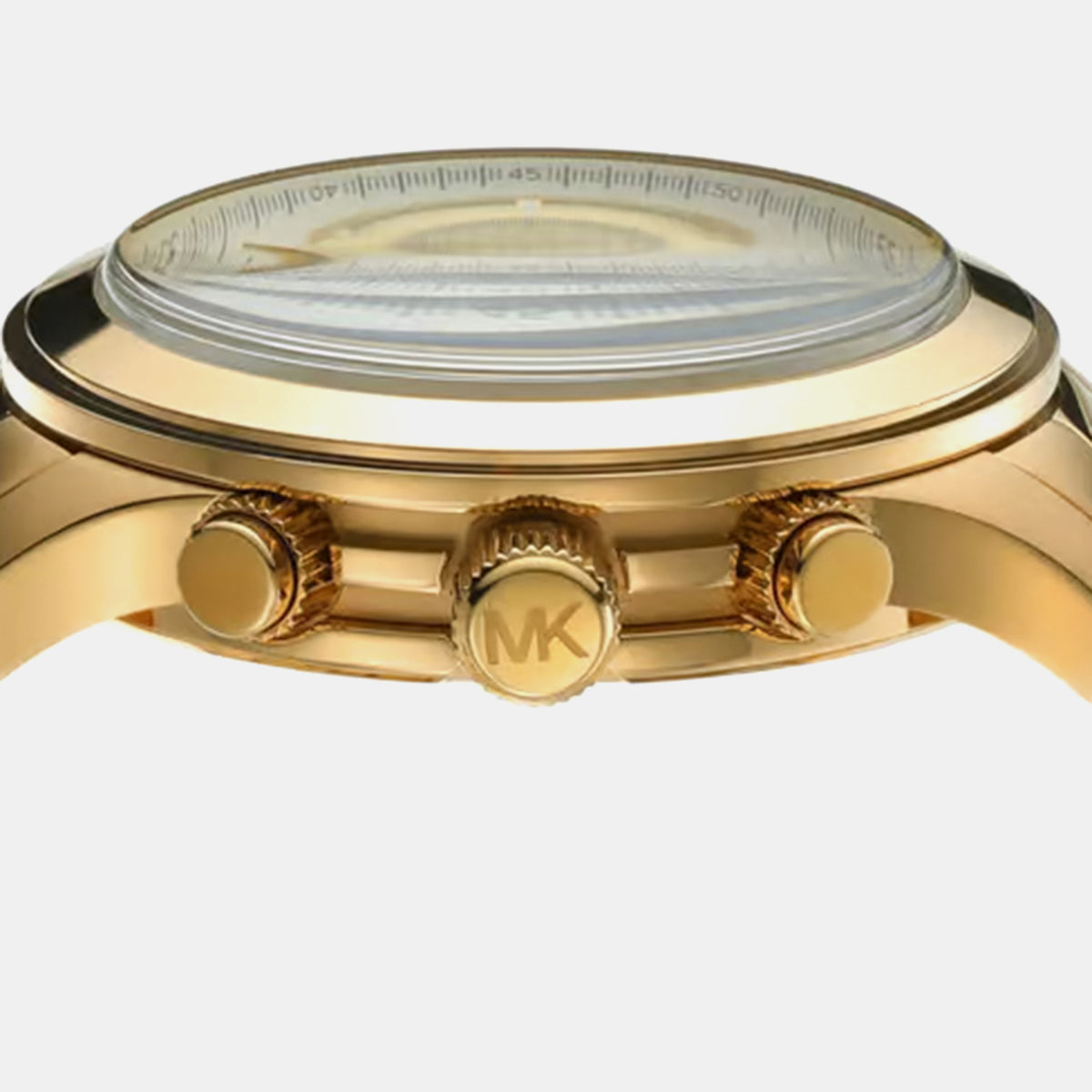 Runway Unisex Quartz Gold Dial Chronograph Stainless Steel Watch MK9074
