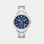 Greyson Men Quartz Navy Dial Analog Stainless Steel Watch MK9107