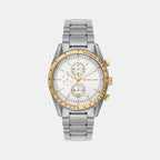 Accelerator Men Quartz White Dial Chronograph Stainless Steel Watch MK9112