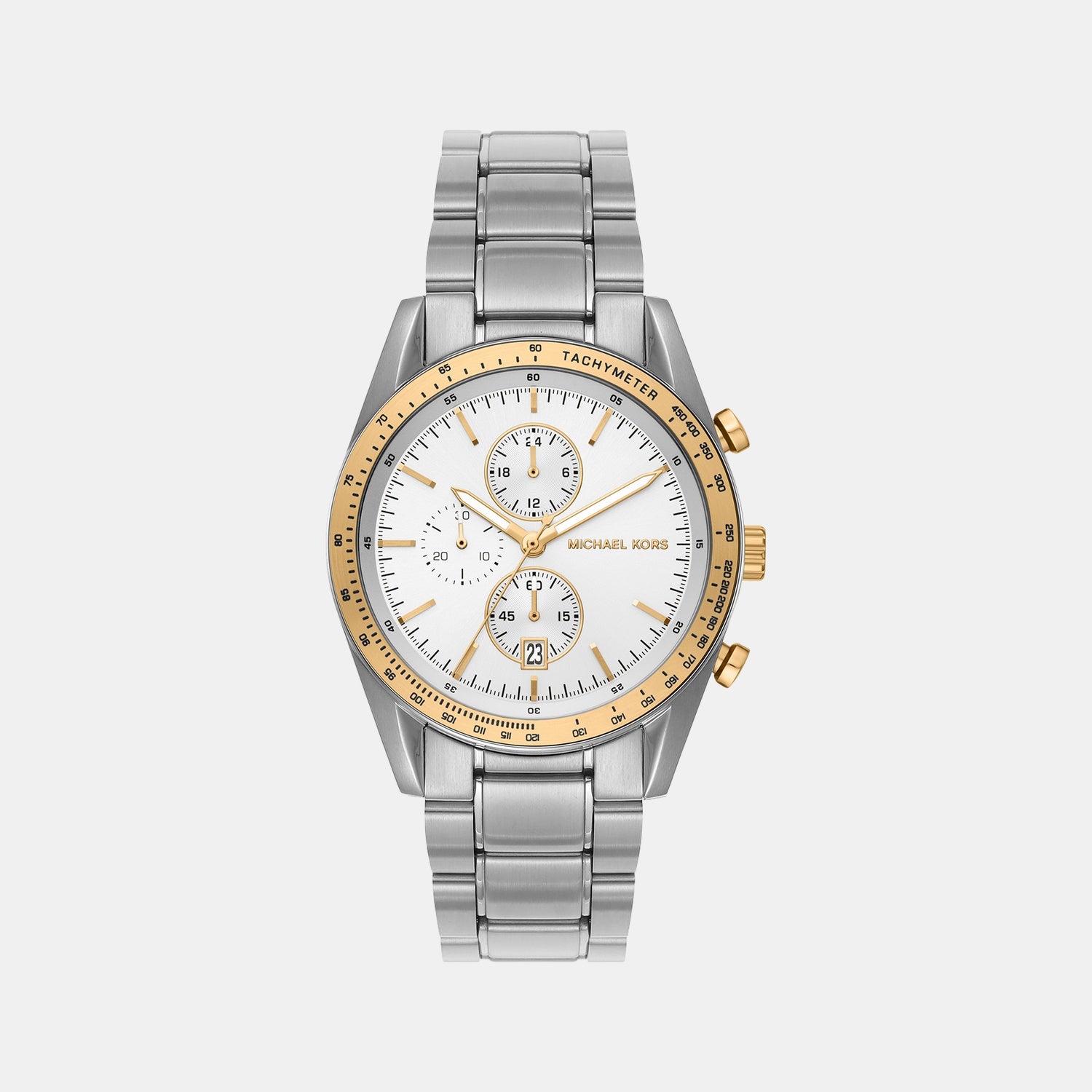 Accelerator Men Quartz White Dial Chronograph Stainless Steel Watch MK9112