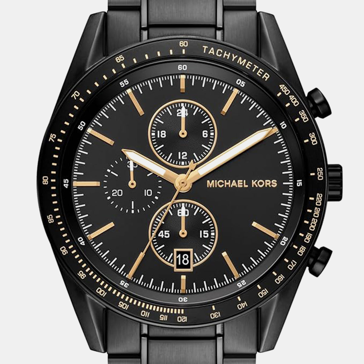 Warren Men Quartz Black Dial Chronograph Stainless Steel Watch MK9113