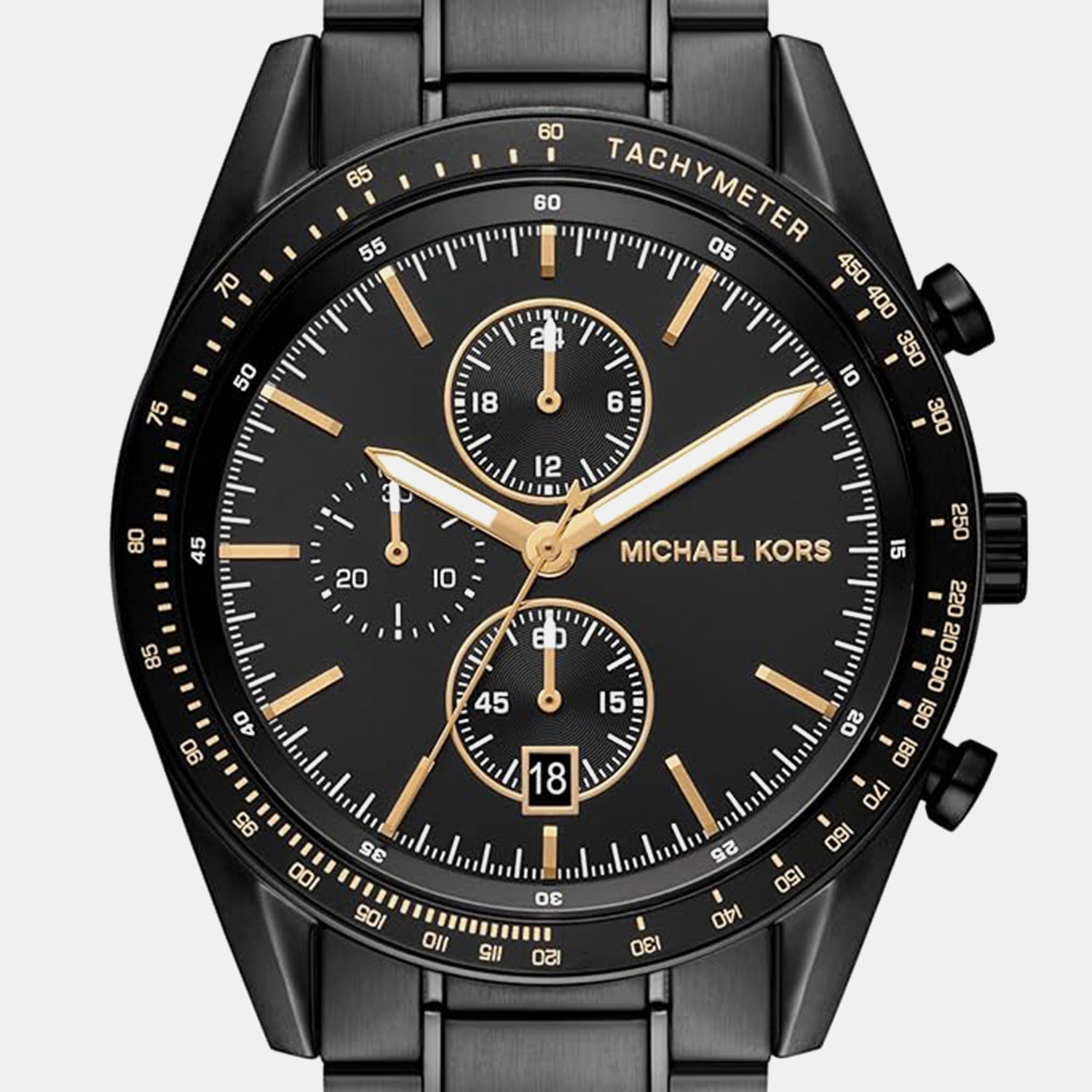 Warren Men Quartz Black Dial Chronograph Stainless Steel Watch MK9113