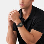 Warren Men Quartz Black Dial Chronograph Stainless Steel Watch MK9113