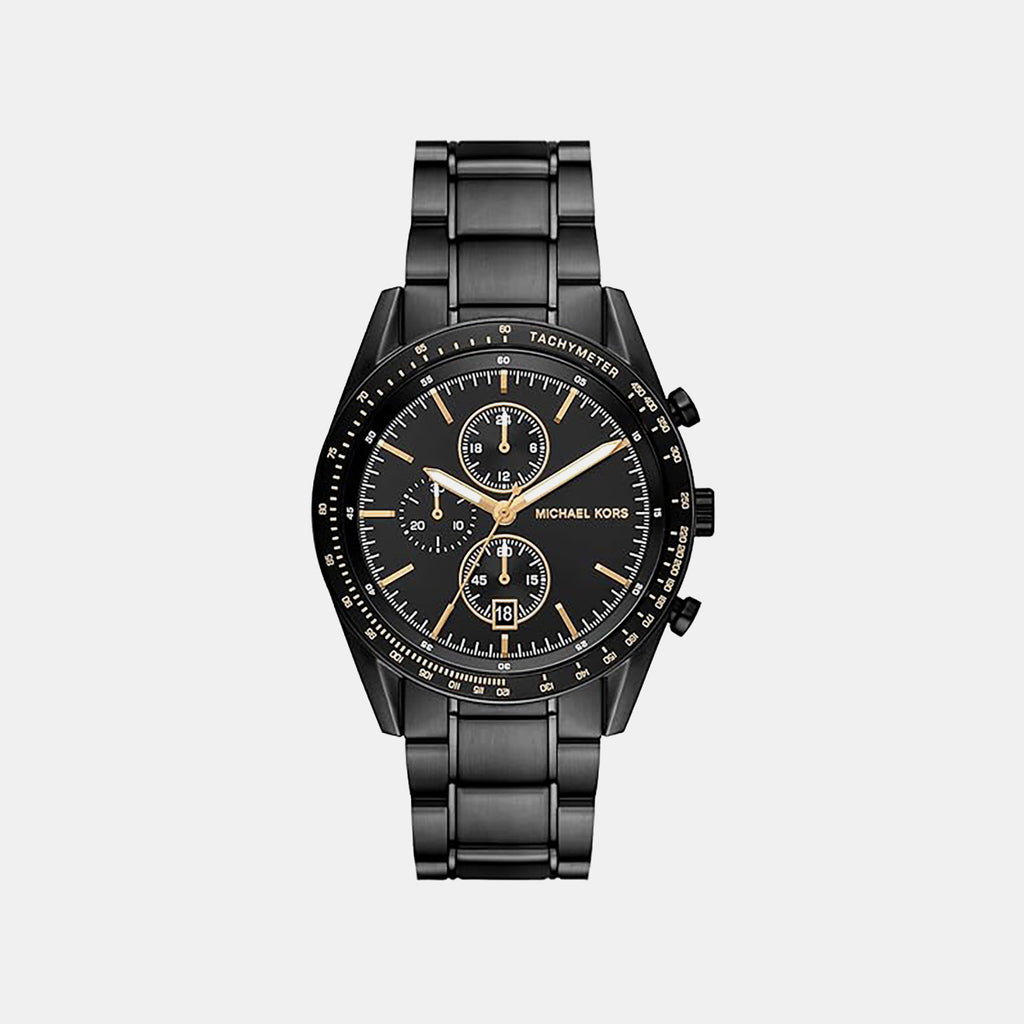 Warren Men Quartz Black Dial Chronograph Stainless Steel Watch MK9113
