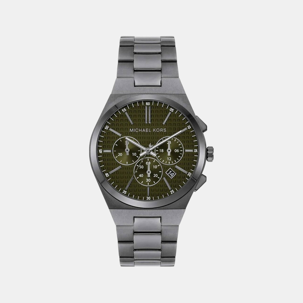 Lennox Men Quartz Green Dial Chronograph Stainless Steel Watch MK9118