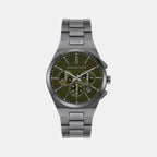 Lennox Men Quartz Green Dial Chronograph Stainless Steel Watch MK9118