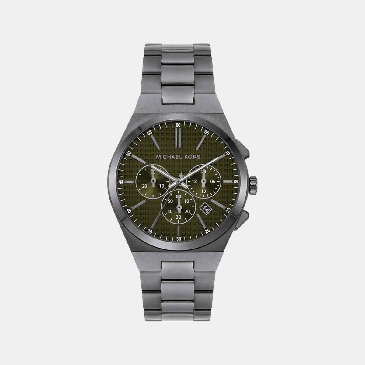 Lennox Men Quartz Green Dial Chronograph Stainless Steel Watch MK9118