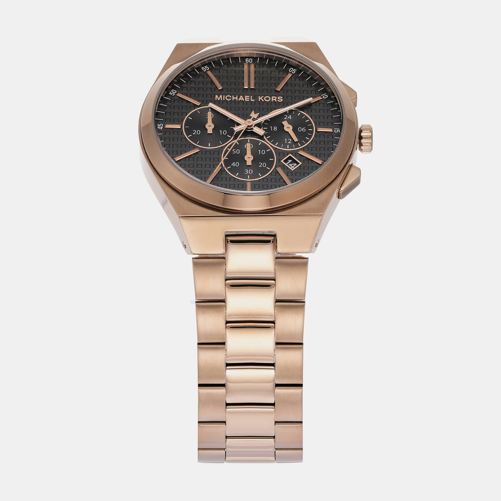 Michael Kors Men Round Beige Gold watch
