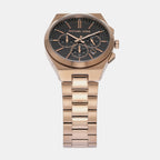 Michael Kors Men Round Beige Gold watch