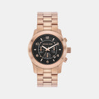 Runway Men Quartz Black Dial Chronograph Stainless Steel Watch MK9123