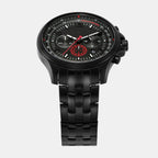 Pilot Men Quartz Black Dial Chronograph Stainless Steel Watch MK9127