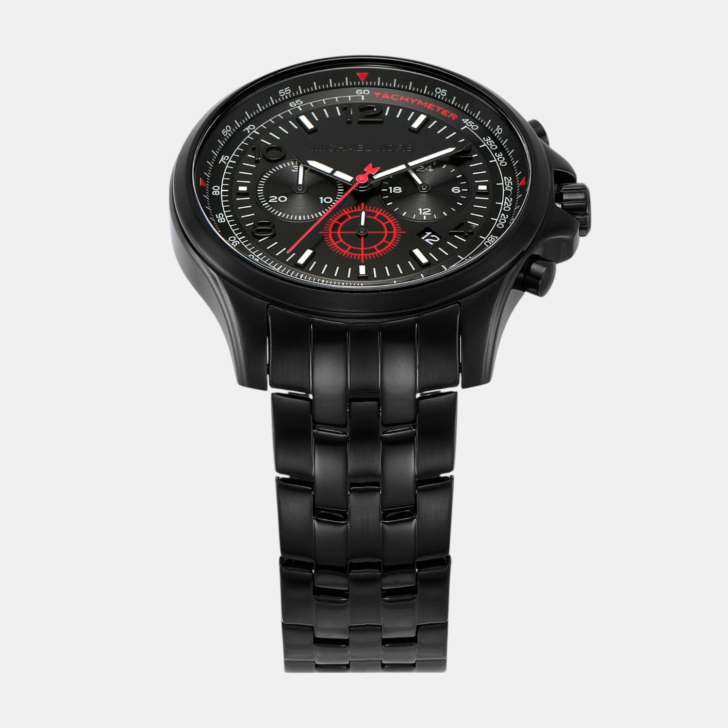 Pilot Men Quartz Black Dial Chronograph Stainless Steel Watch MK9127