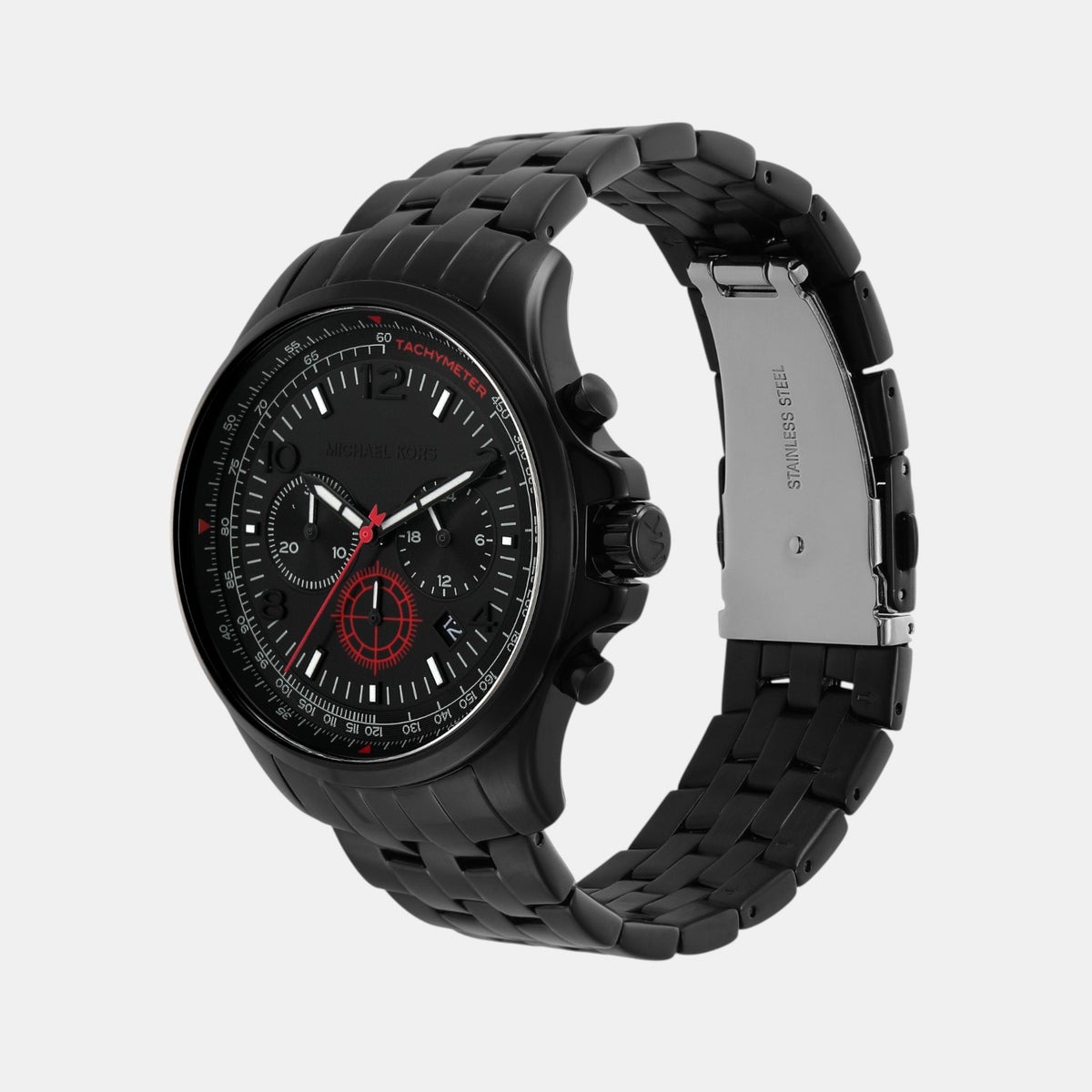 Pilot Men Quartz Black Dial Chronograph Stainless Steel Watch MK9127