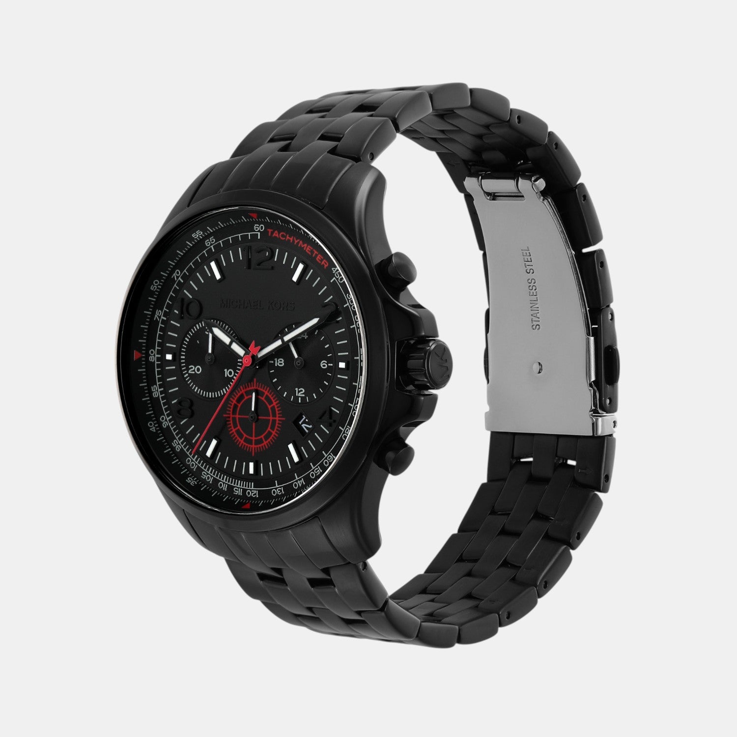 Pilot Men Quartz Black Dial Chronograph Stainless Steel Watch MK9127