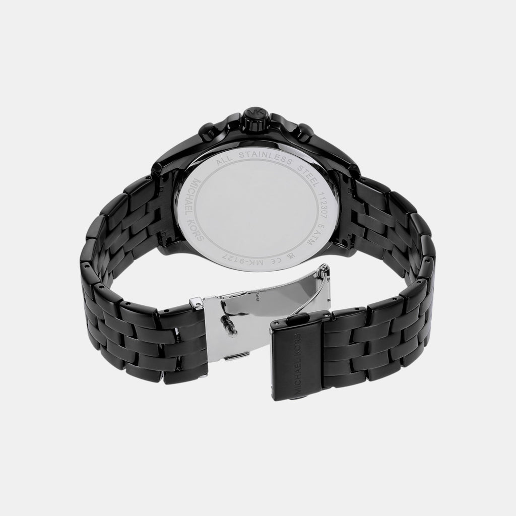 Pilot Men Quartz Black Dial Chronograph Stainless Steel Watch MK9127