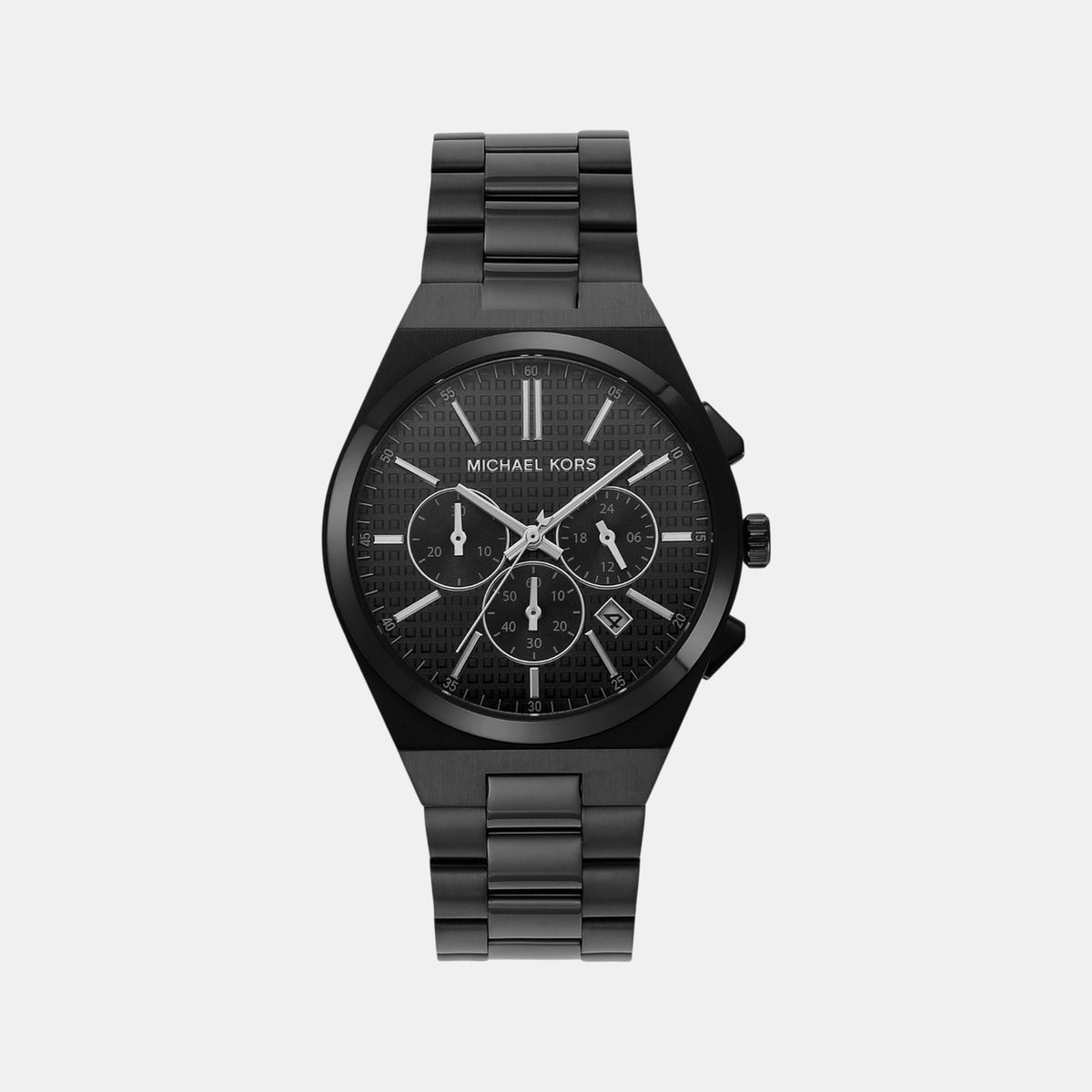 Lennox Men Quartz Black Dial Chronograph Stainless Steel Watch MK9146