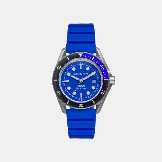 Maritime Men Quartz Blue Dial Analog Silicone Watch MK9156