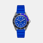 Maritime Men Quartz Blue Dial Analog Silicone Watch MK9156